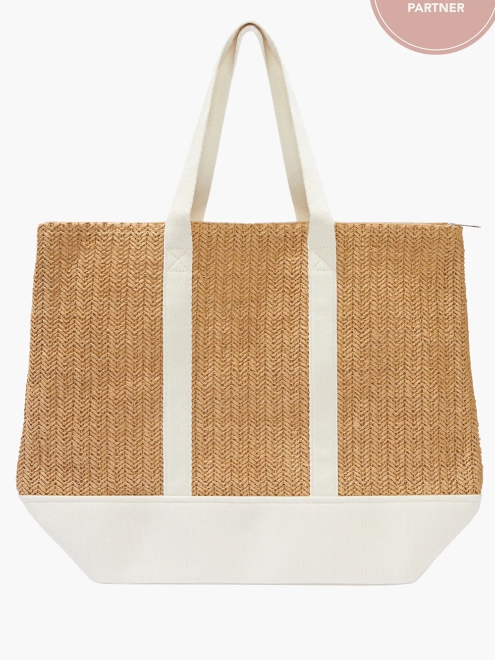Show Me Your MuMu Natural Straw Tote with Cream Accents